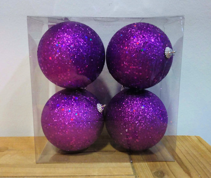 4" Mardi Gras Chunky Glitter Boxed Ornaments