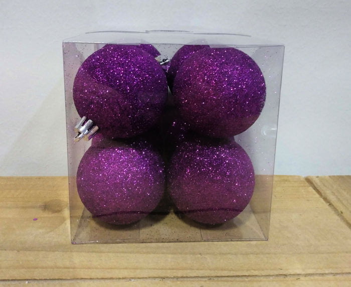 2" Mardi Gras Glitter Ball Ornaments