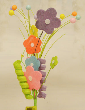 18" Pastel Cutout Flower Spray-Easter Floral-Ellis Home & Garden