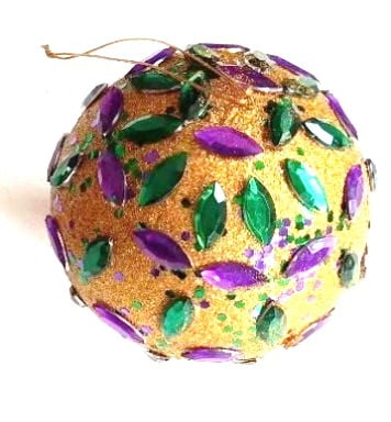 10cm Mardi Gras Foam Ball Ornament