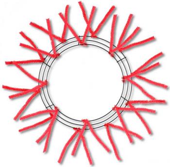 15" Wreath Base Deco Mesh Work Form - Red