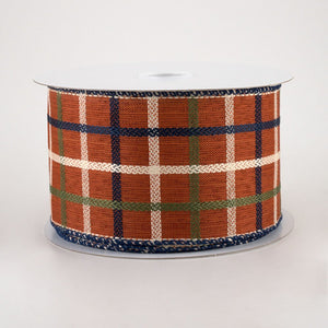 2.5" Rust Fall Plaid Ribbon