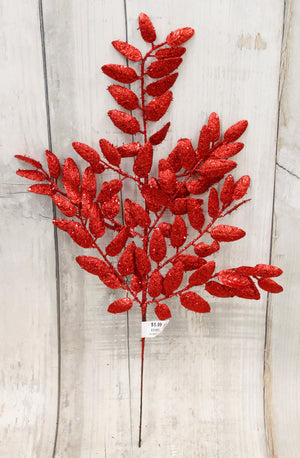 20" Glitter Honey Locust Spray - Red, Gold or Champagne