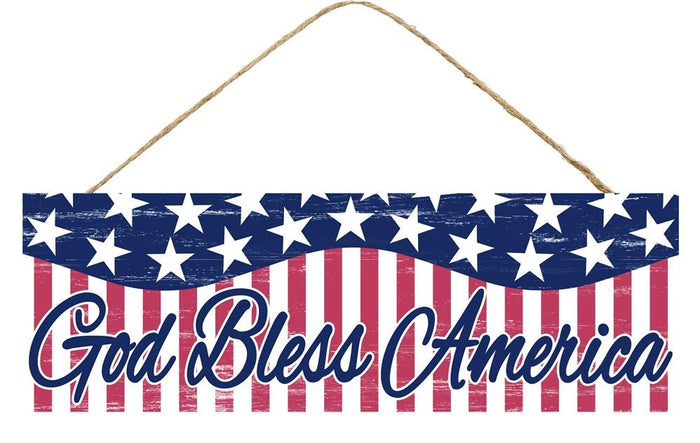 15" God Bless America Patriotic Wooden Sign