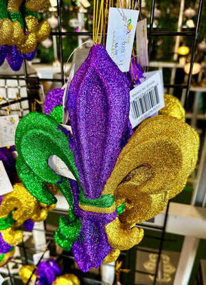 8" x 10" Mardi Gras Fleur de Lis Ornament