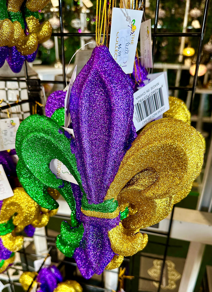 8" x 10" Mardi Gras Fleur de Lis Ornament