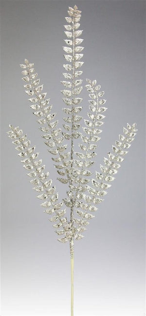 37" Champagne Glitter Fern Spray